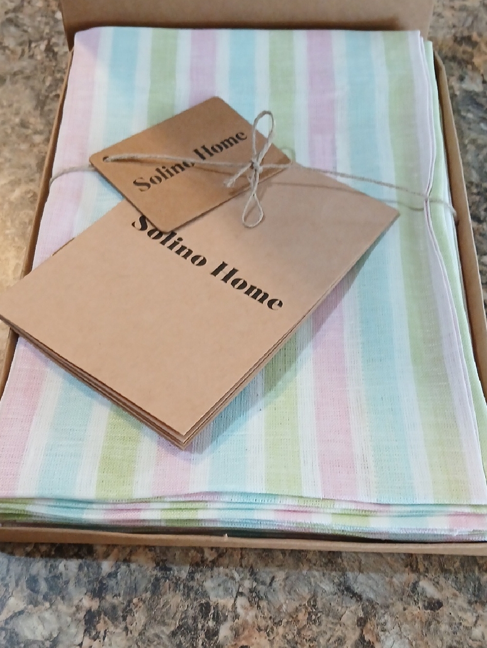 Solino Home Pastel Striped Linen napkins